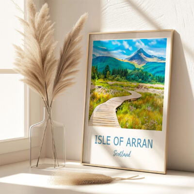 Isle of Arran poster in sunny room