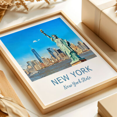 Statue of Liberty, New York City skyline poster.