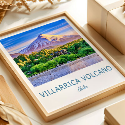 Framed photo of Villarrica Volcano, Chile.