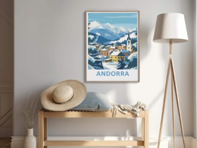 Andorra mountain poster in modern room decor