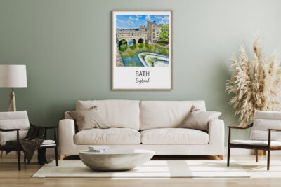 Living room with Bath, England wall art