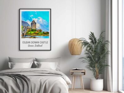 Bedroom with Eilean Donan Castle poster