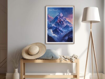 Cozy room with Mount Everest painting