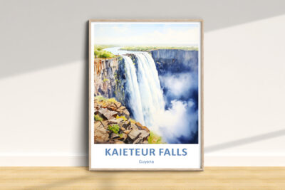 Kaieteur Falls artwork framed on wall