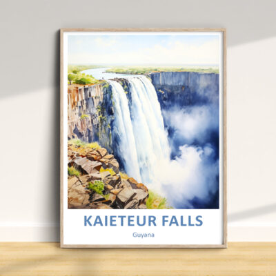 Kaieteur Falls artwork framed on wall