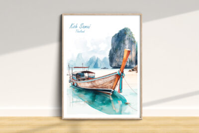 Koh Samui boat art, Thailand landscape theme