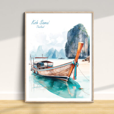Koh Samui boat art, Thailand landscape theme