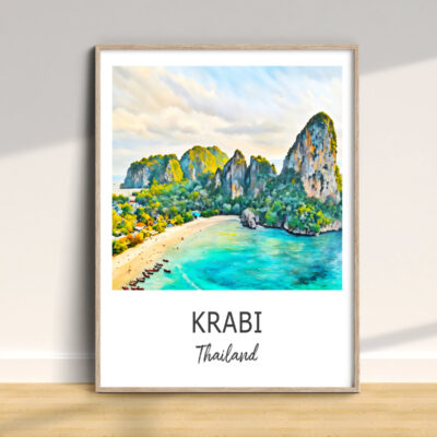 Framed painting of Krabi landscape, Thailand