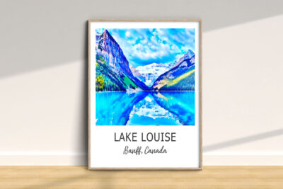 Lake Louise art print, Banff, Canada landscape.