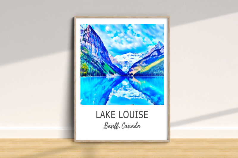 Lake Louise art print, Banff, Canada landscape.