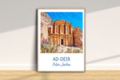 Framed picture of Petra's Ad-Deir in Jordan
