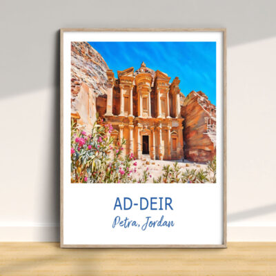 Framed picture of Petra's Ad-Deir in Jordan