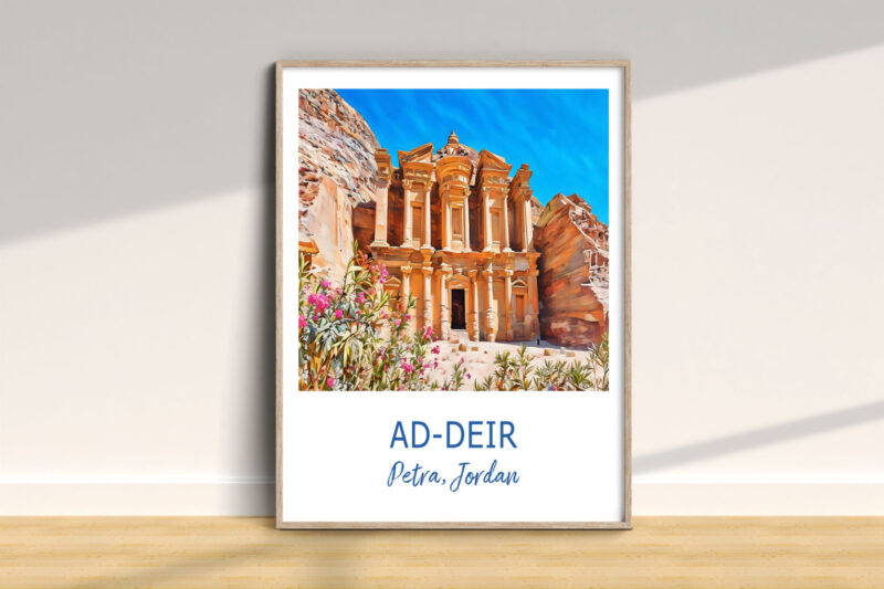 Framed picture of Petra's Ad-Deir in Jordan