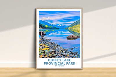 Duffey Lake Provincial Park poster, BC landscape view.