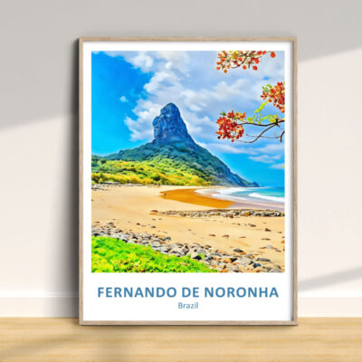 Fernando de Noronha scenic beach view art print.