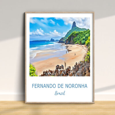 Fernando de Noronha beach artwork in frame