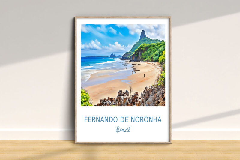 Fernando de Noronha beach artwork in frame