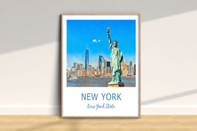 Statue of Liberty poster, New York skyline