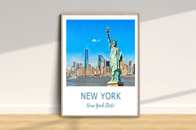 Statue of Liberty poster, New York skyline