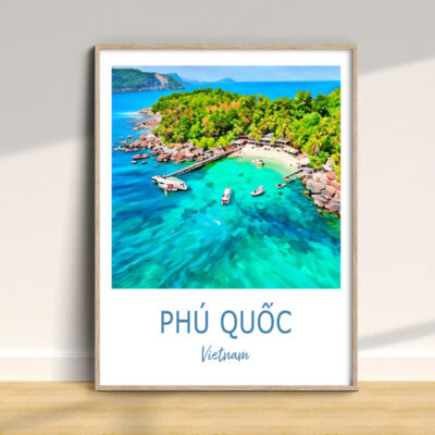 Phu Quoc beach with clear blue water, Vietnam.
