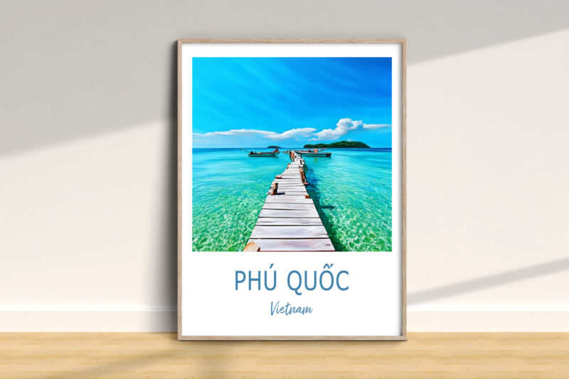 Tropical island pier, Phú Quốc Vietnam poster