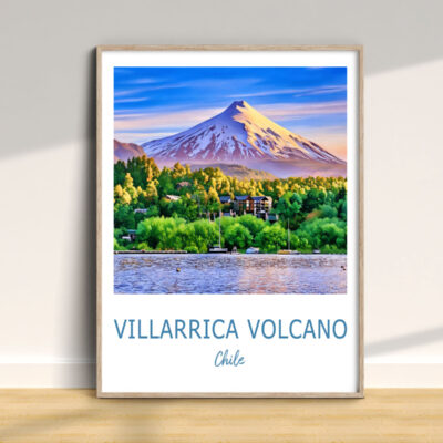 Villarrica Volcano framed print on wall