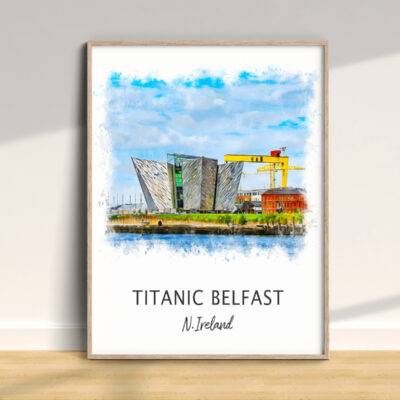 Artistic poster of Titanic Belfast Museum