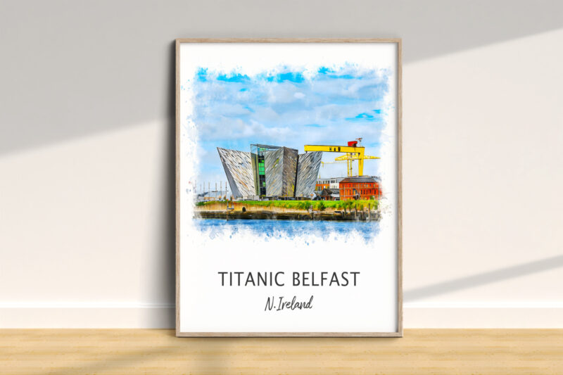 Artistic poster of Titanic Belfast Museum