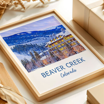 Framed Beaver Creek Colorado winter landscape art
