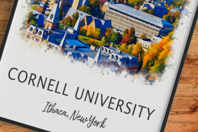 Illustration of Cornell University campus in Ithaca, NY.