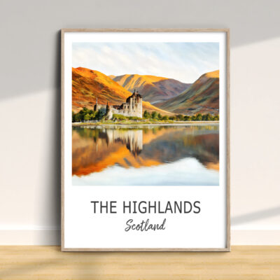 Scotland Highlands poster on display