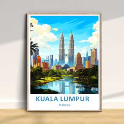Kuala Lumpur skyline illustration with Petronas Towers.