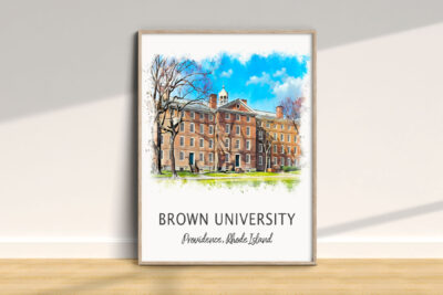 Illustration of Brown University campus building
