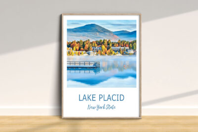 Lake Placid scenic view, autumn colors.