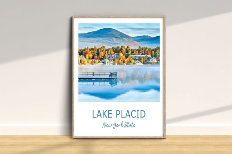 Lake Placid scenic view, autumn colors.