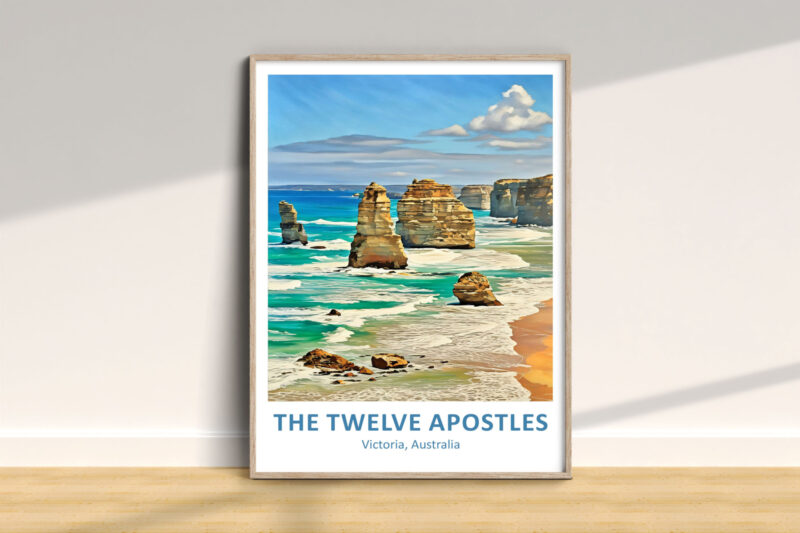 Twelve Apostles print, Victoria, Australia coast.