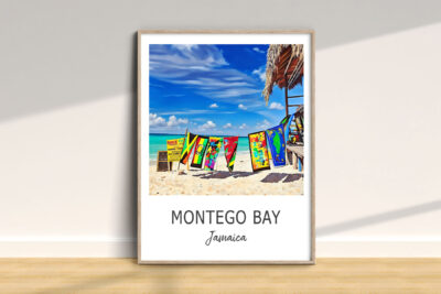 Colorful beach towels in Montego Bay, Jamaica.