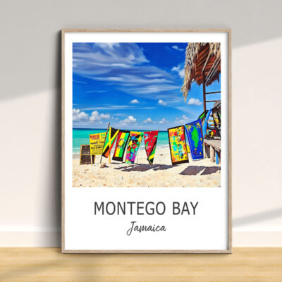 Colorful beach towels in Montego Bay, Jamaica.