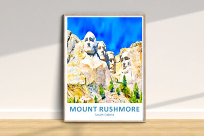 Mount Rushmore watercolor poster, South Dakota
