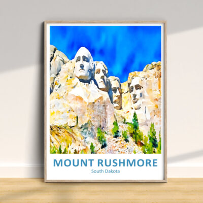 Mount Rushmore watercolor poster, South Dakota