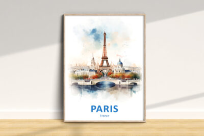 Paris Eiffel Tower watercolor art print
