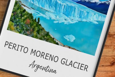 Perito Moreno Glacier view in Argentina.