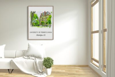 University of Pennsylvania art print on modern wall.