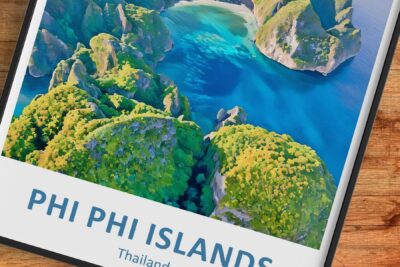 Aerial view of Phi Phi Islands, Thailand.