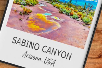 Colorful Sabino Canyon photograph, Arizona, USA.