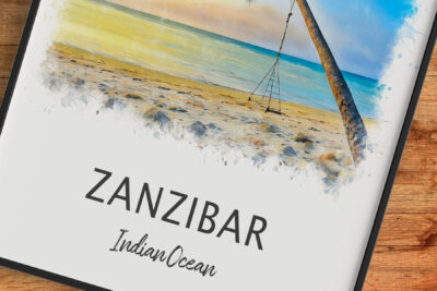 Zanzibar beach swing, Indian Ocean view