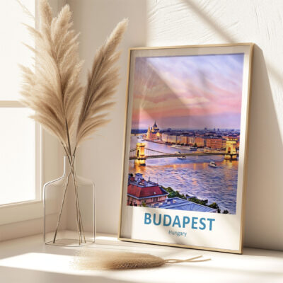 Decor with Budapest framed art and vase