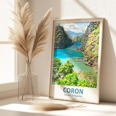 Coron Palawan Philippines scenic landscape framed art