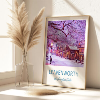 Leavenworth winter scene, Washington State poster display