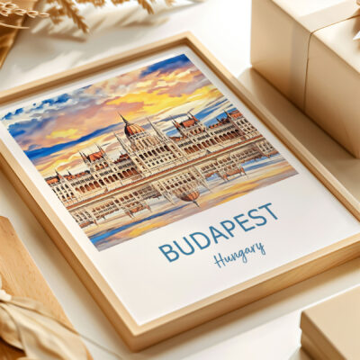 Budapest Parliament artwork in gift setting